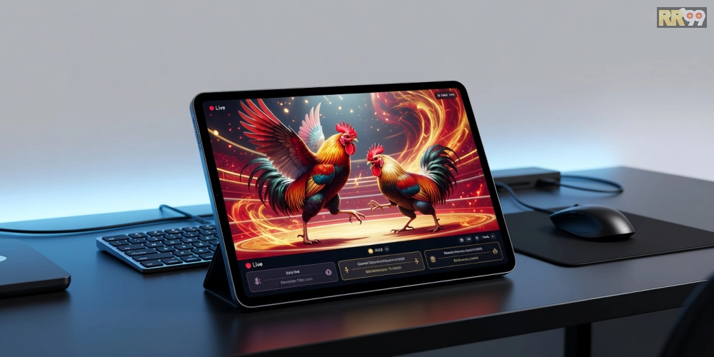 Hình ảnh minh họa giao diện nền tảng đá gà chọi RR99 Golden Cock chuyên nghiệp