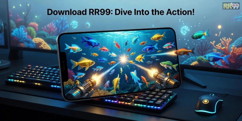 Hình minh họa khái niệm tải game bắn cá online rr99 với giao diện sống động