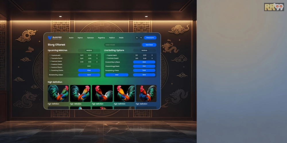 Giao diện nền tảng đá gà trực tuyến với các trận đấu nổi bật