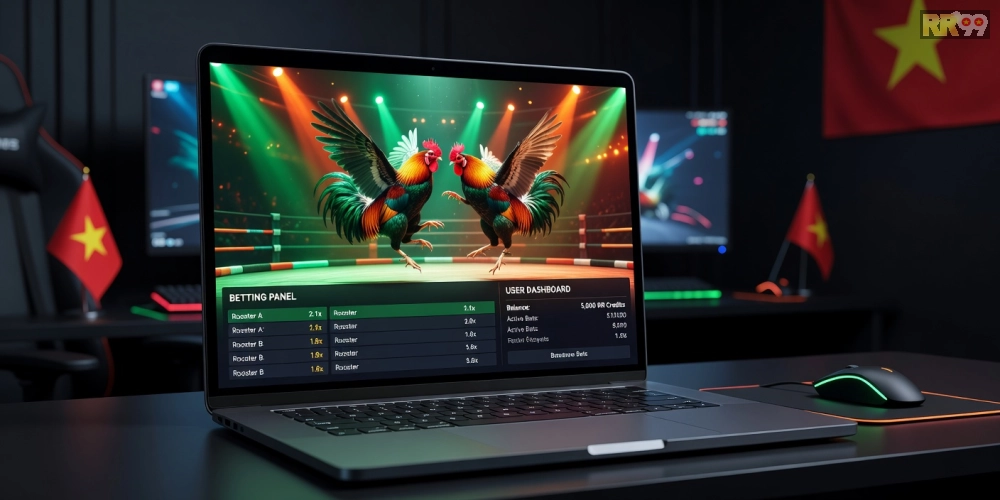 Giao diện nền tảng đá gà online rr99 hàng đầu với tính năng livestream và cược đa dạng